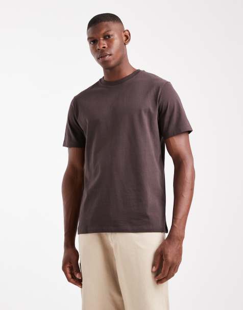 ASOS DESIGN – Brązowy T-shirt basic o regularnym kroju - view 1