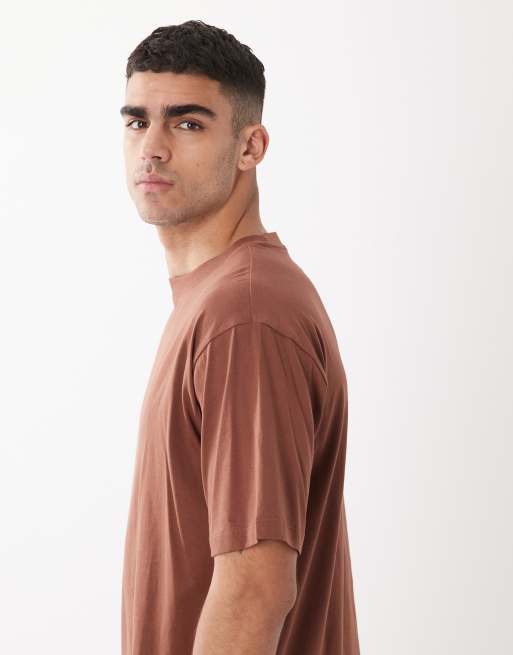 ASOS DESIGN – Brązowy T-shirt o luźnym kroju, 4 z 5