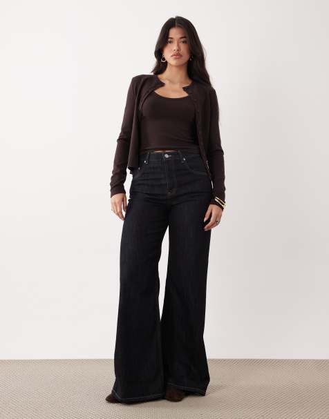 ASOS DESIGN – Brązowy zestaw z dzianiny o delikatnym splocie: kardigan i top - view 1