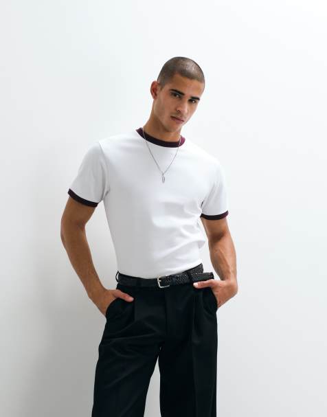 ASOS DESIGN – breatheMAX™ – Biały T-shirt o regularnym kroju z lamówką - view 1