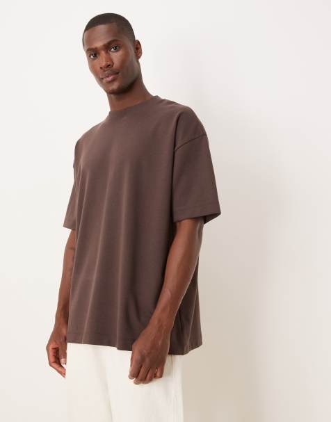 ASOS DESIGN – BreatheMAX™ – Brązowy gruby T-shirt oversize - view 1
