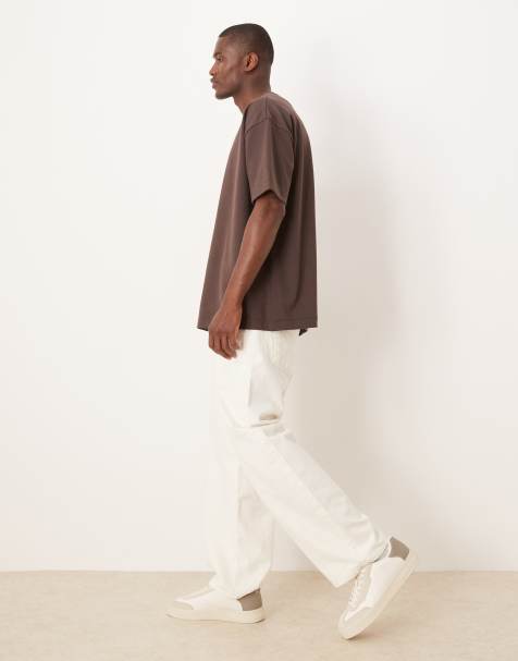 ASOS DESIGN – BreatheMAX™ – Brązowy gruby T-shirt oversize - view 1
