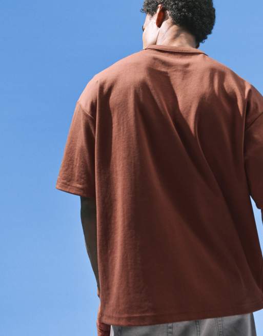 ASOS DESIGN – breatheMAX™ – Brun, kraftig t-shirt i oversize av bomullsmix, 5 av 5