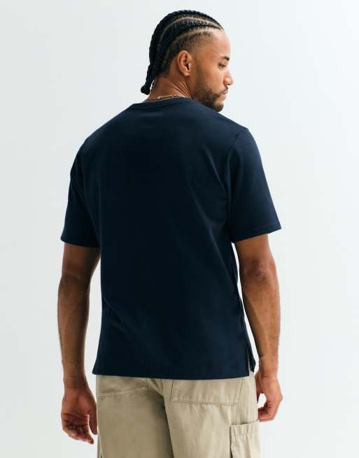 ASOS DESIGN breatheMAX™ camiseta de corte estándar en mezcla de algodón azul marino, 6 de 9