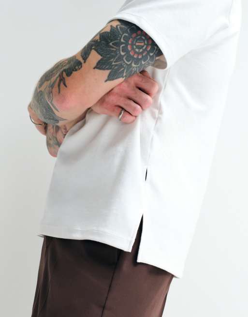 ASOS DESIGN breatheMAX™ camiseta de corte estándar en mezcla de algodón blanca, 5 de 9