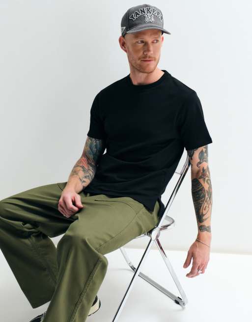ASOS DESIGN breatheMAX™ camiseta de corte estándar en mezcla de algodón negra, 3 de 8
