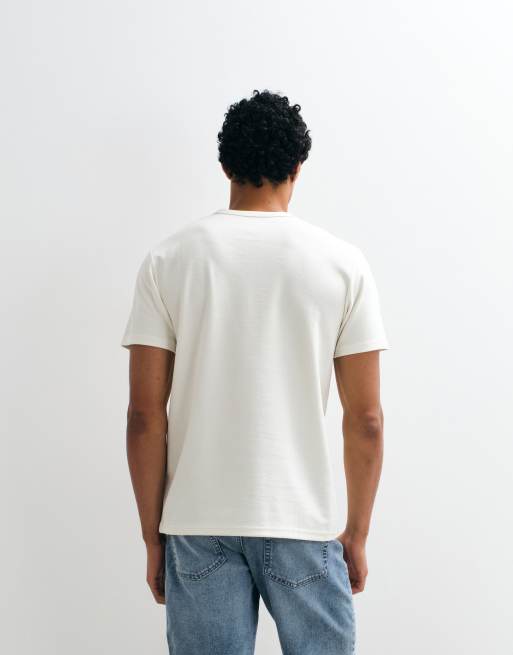 ASOS DESIGN breatheMAX camiseta de tejido grueso en mezcla de algodón crema, 5 de 5