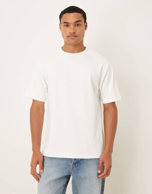 ASOS DESIGN – BreatheMAX™ – Czarny gruby T-shirt o luźnym kroju z mieszanki bawełny