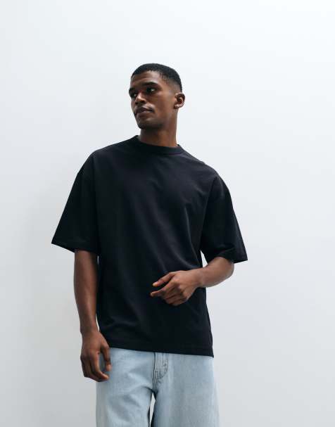 ASOS DESIGN – breatheMAX™ – Czarny gruby T-shirt oversize z mieszanki bawełny - view 1