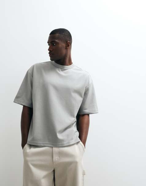 ASOS DESIGN - breatheMAX™ - Grå oversized T-shirt med firkantet pasform i kraftig bomuldsblanding - view 1