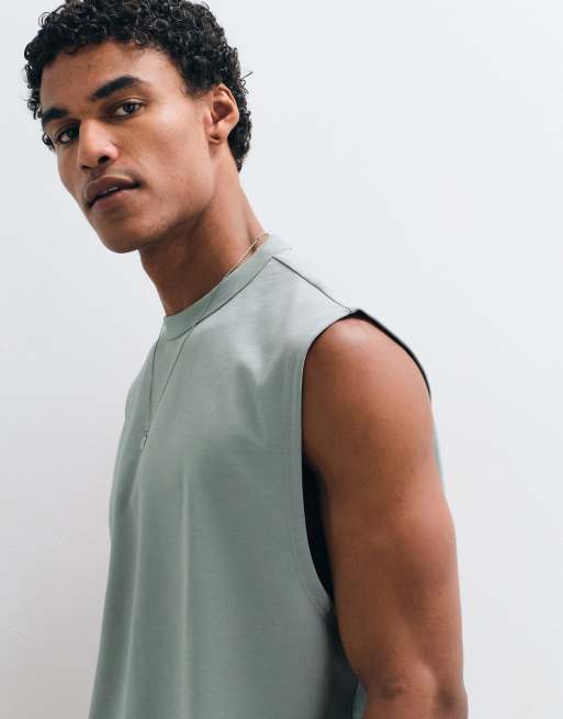 ASOS DESIGN - breatheMAX™ - Grå oversized tanktop i kraftig bomuldsblanding , 2 af 5