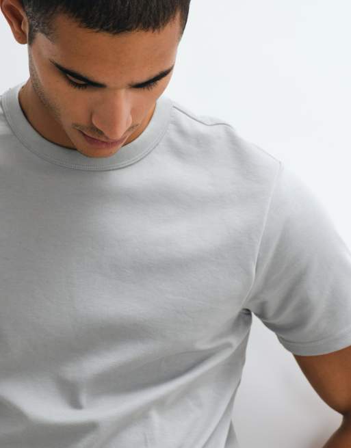 ASOS DESIGN – breatheMAX™ – Grå t-shirt i kraftig bomullsmix med rund halsringning, 2 av 5