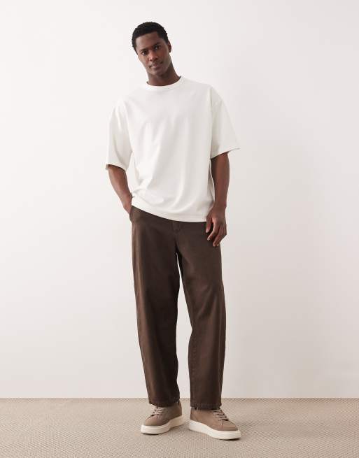 ASOS DESIGN – breatheMAX™ – Gräddvit, kraftig t-shirt i oversize och bomullsmix med boxig passform , 2 av 5