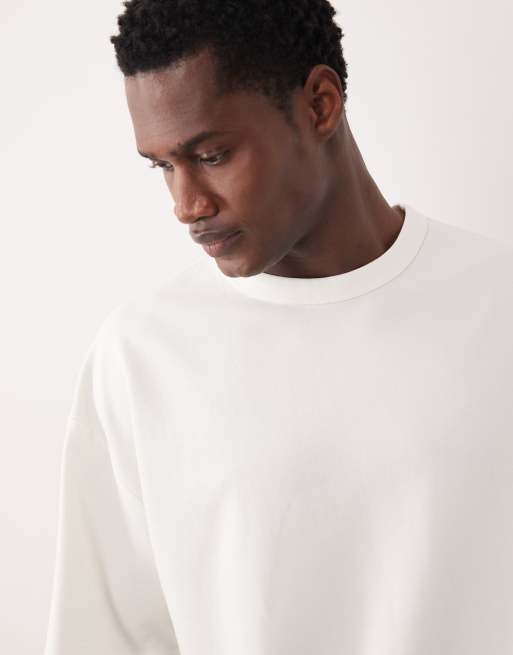 ASOS DESIGN – breatheMAX™ – Gräddvit, kraftig t-shirt i oversize och bomullsmix med boxig passform , 5 av 5