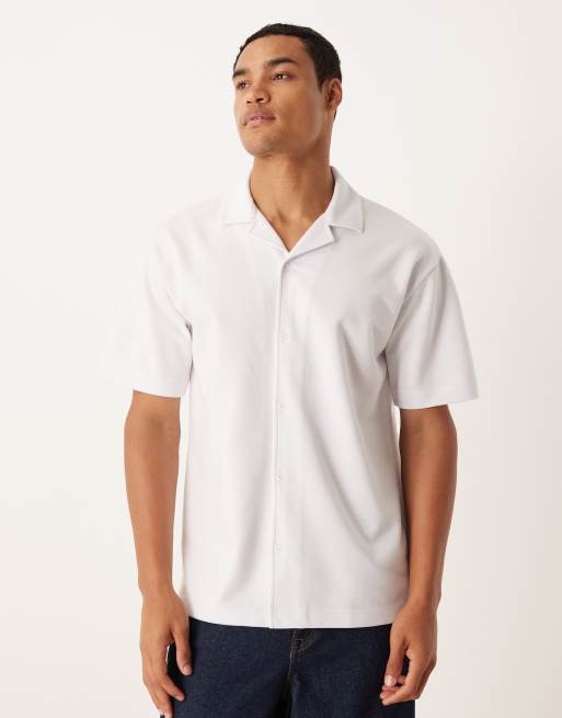 ASOS DESIGN – BreatheMAX™ – Gruby biały T-shirt o luźnym kroju z mieszanki bawełny