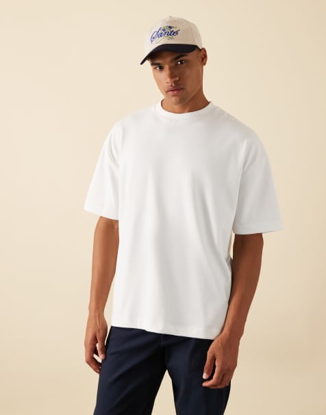 ASOS DESIGN – BreatheMAX™ – Gruby biały T-shirt oversize z mieszanki bawełny - view 1