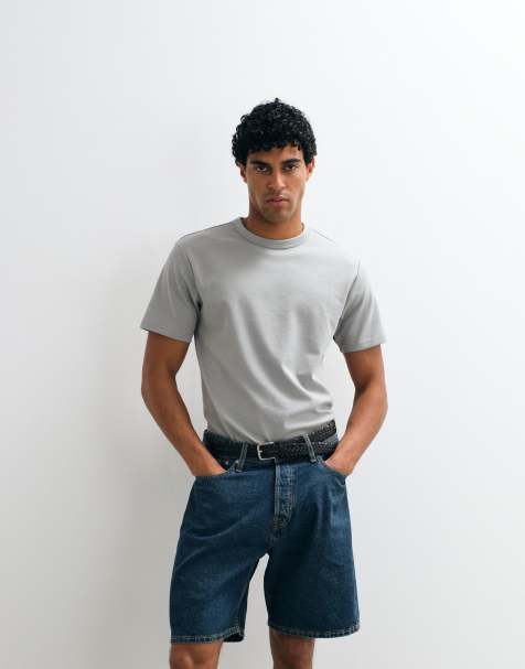 ASOS DESIGN – BreatheMAX™ – Gruby szary T-shirt z okrągłym dekoltem z mieszanki bawełny - view 1