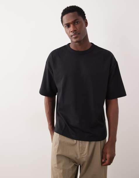 ASOS DESIGN breatheMAX™ heavyweight boxy oversized t-shirt in black cotton blend  - view 1