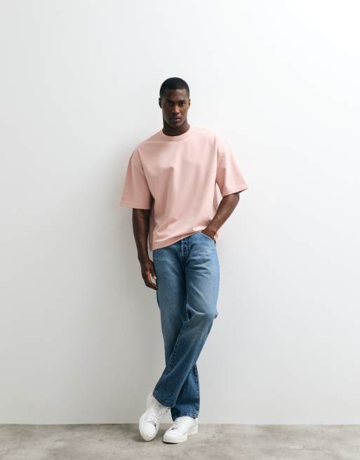 ASOS DESIGN breatheMAX™ heavyweight boxy oversized t-shirt in pink cotton blend, 3 of 5