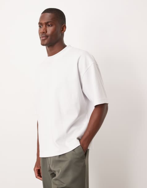 ASOS DESIGN breatheMAX™ heavyweight cotton blend boxy oversized T-shirt in white - view 1