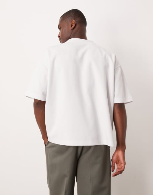 ASOS DESIGN breatheMAX™ heavyweight cotton blend boxy oversized T-shirt in white, 3 of 5