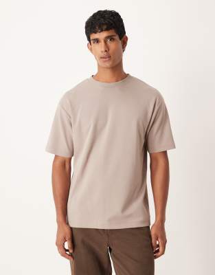 Asos Design Breathemax™ Heavyweight Crew Neck T-shirt In Brown