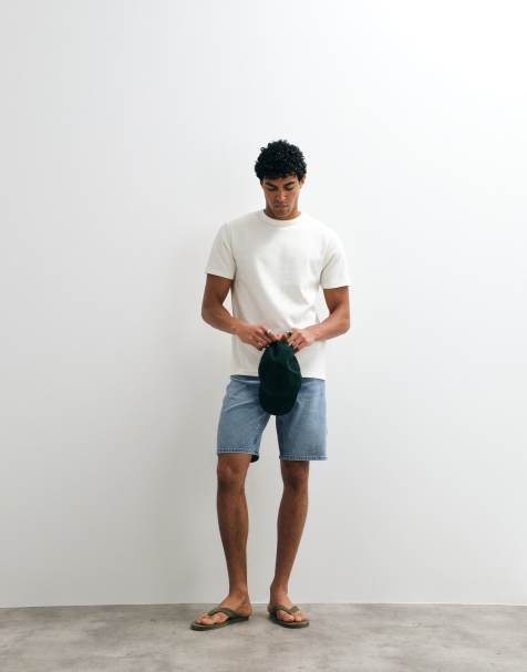 ASOS DESIGN breatheMAX™ heavyweight crew neck t-shirt in cream cotton blend - view 1