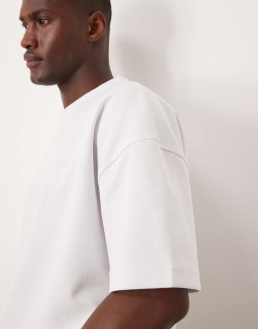 ASOS DESIGN breatheMAX™ heavyweight oversized boxy drop shoulder t-shirt in white cotton blend , 2 of 5