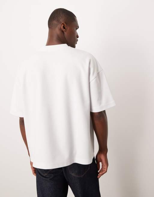ASOS DESIGN breatheMAX™ heavyweight oversized boxy drop shoulder t-shirt in white cotton blend , 3 of 5
