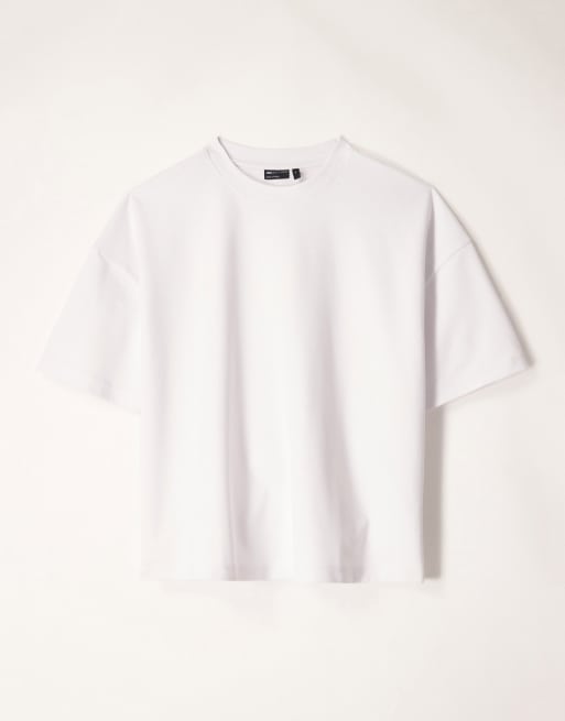 ASOS DESIGN breatheMAX™ heavyweight oversized boxy drop shoulder t-shirt in white cotton blend , 5 of 5