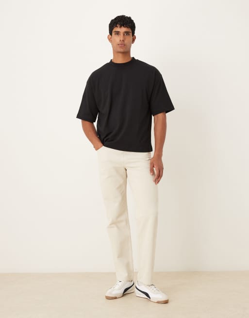 ASOS DESIGN breatheMAX™ heavyweight oversized boxy T-shirt in black cotton blend