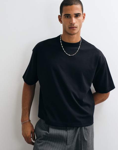 ASOS DESIGN breatheMAX™ heavyweight oversized boxy t-shirt in black cotton blend - view 1