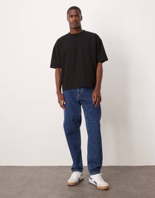 ASOS DESIGN breatheMAX™ heavyweight oversized boxy t-shirt in black cotton blend  - view 1