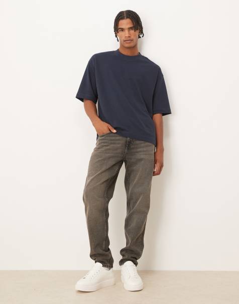 ASOS DESIGN breatheMAX™ heavyweight oversized boxy t-shirt in navy cotton blend - view 1