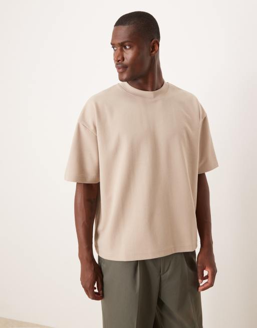 ASOS DESIGN breatheMAX™ heavyweight oversized boxy t-shirt in stone