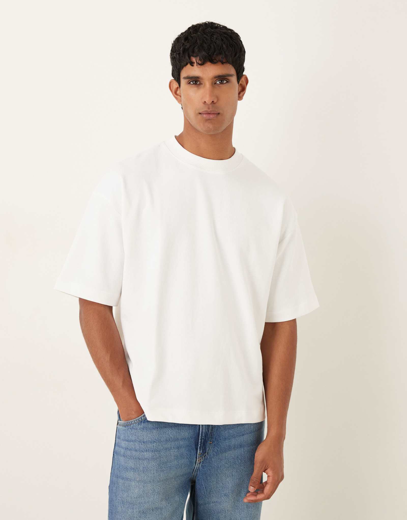 Облегающая футболка большого размера от ASOS DESIGN breatheMAX™ heavyweight из белой хлопчатобумажной смеси