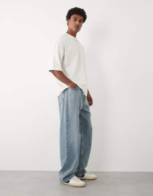 Футболка ASOS DESIGN breatheMAX heavyweight oversize с коротким рукавом из кремовой хлопковой смеси с кокосовым молоком