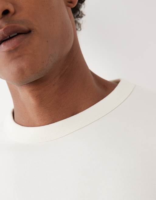 ASOS DESIGN breatheMAX™ heavyweight oversized half sleeve t-shirt in cream cotton blend , 4 of 5