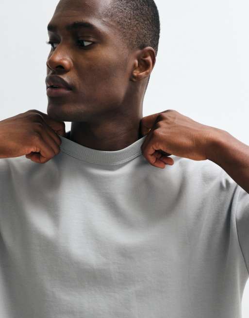 ASOS DESIGN breatheMAX™ heavyweight oversized half sleeve t-shirt in grey cotton blend , 2 of 5