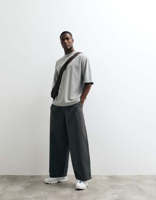 ASOS DESIGN breatheMAX™ heavyweight oversized half sleeve t-shirt in grey cotton blend , 3 of 5