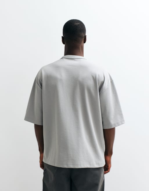 ASOS DESIGN breatheMAX™ heavyweight oversized half sleeve t-shirt in grey cotton blend , 5 of 5
