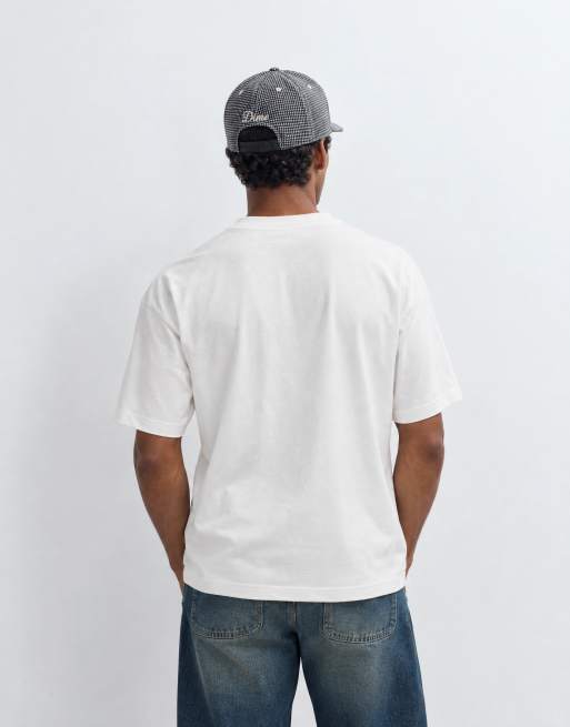 ASOS DESIGN breatheMAX™ heavyweight oversized high neck t-shirt in white cotton blend, 10 of 10