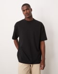 [ASOS DESIGN] ASOS DESIGN breatheMAX™ heavyweight oversized t-shirt in black cotton blend M BLACK