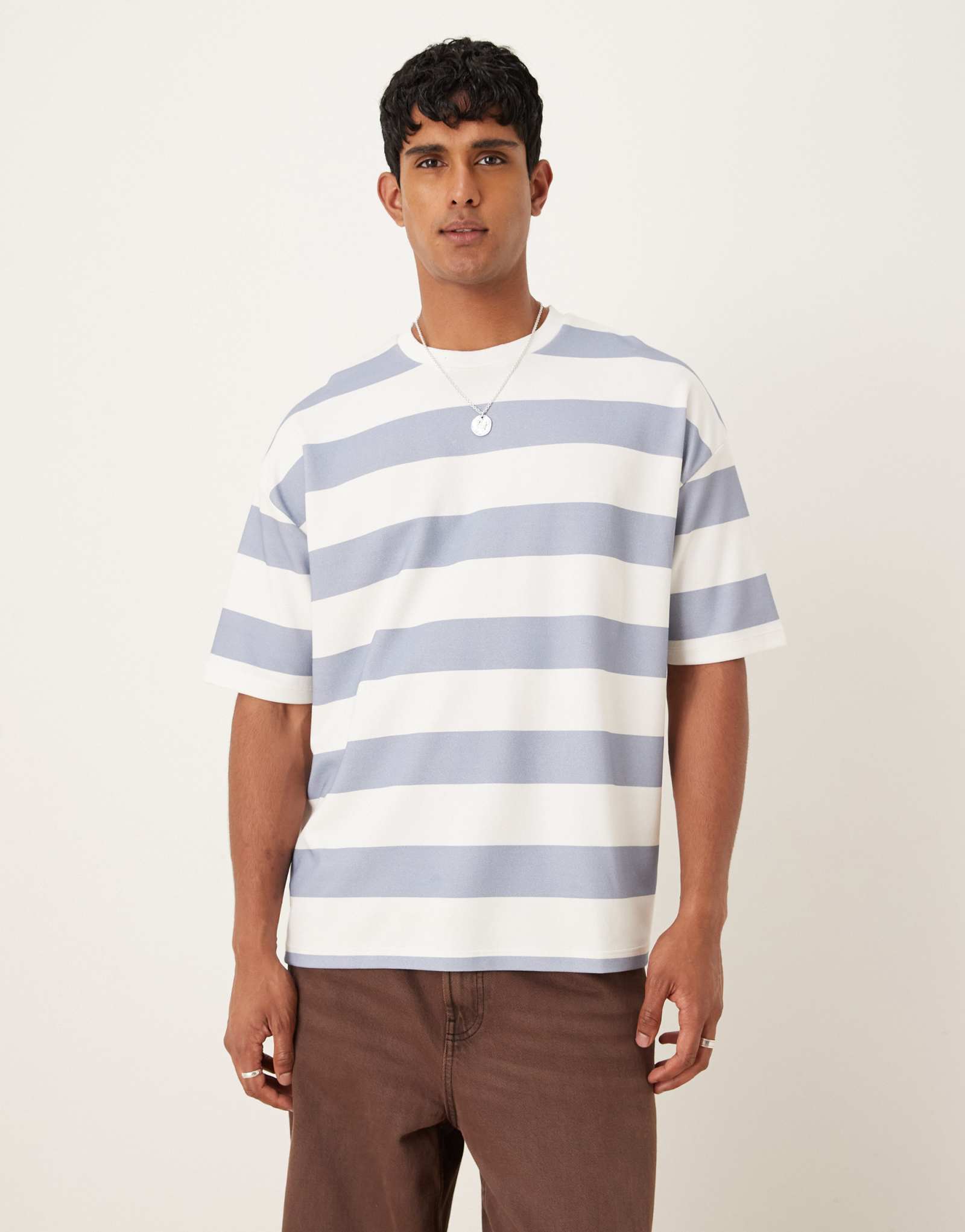 Футболка ASOS DESIGN breatheMAX™ heavyweight оверсайз в синюю и белую полоску