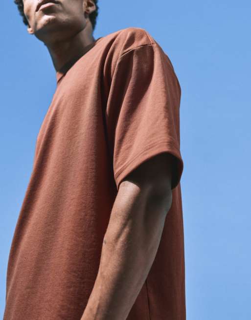 ASOS DESIGN breatheMAX™ heavyweight oversized T-shirt in brown cotton blend, 3 of 5