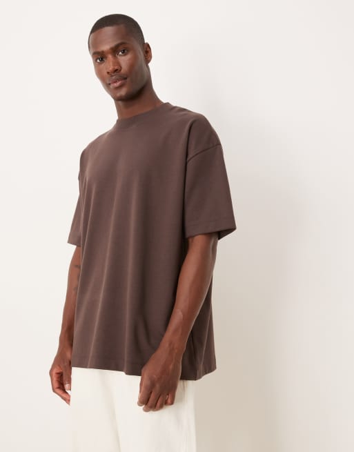 ASOS DESIGN breatheMAX™ heavyweight oversized t-shirt in brown