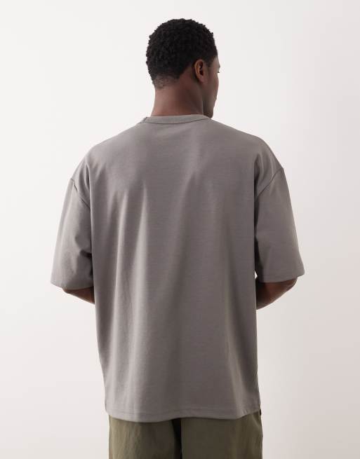 ASOS DESIGN breatheMAX™ heavyweight oversized t-shirt in charcoal cotton blend, 3 of 5