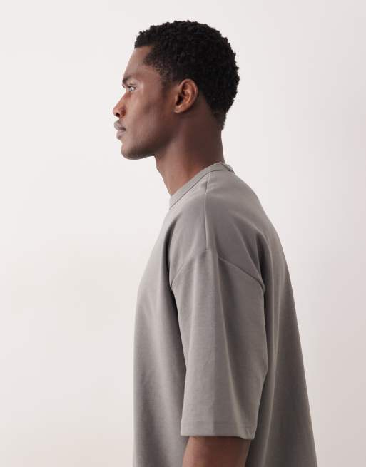 ASOS DESIGN breatheMAX™ heavyweight oversized t-shirt in charcoal cotton blend, 4 of 5