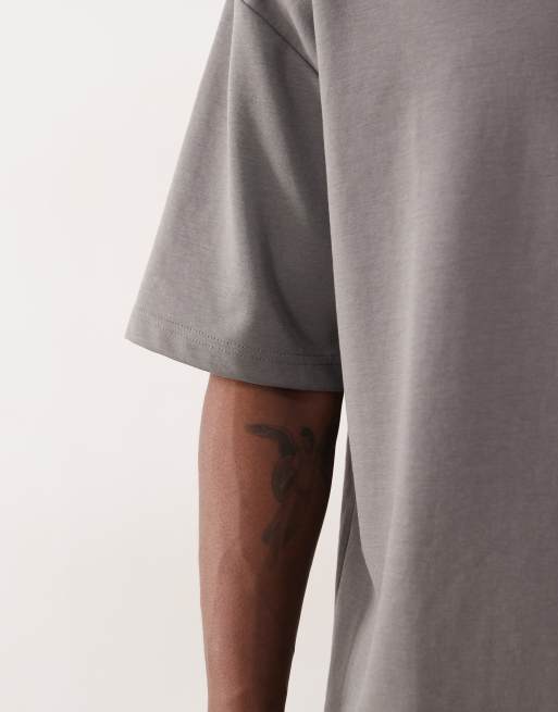 ASOS DESIGN breatheMAX™ heavyweight oversized t-shirt in charcoal cotton blend, 5 of 5