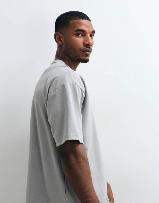 ASOS DESIGN breatheMAX™ heavyweight oversized T-shirt in gray cotton blend, 2 of 5